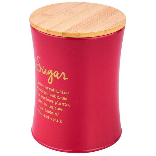 Altom Design stožasta posuda za šećer s bambusovim poklopcem crvena, dekor SUGAR - 0204018416 slika 4