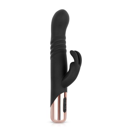 Rosy Gold - Rabbit Vibrator with thrusting function - Black slika 1