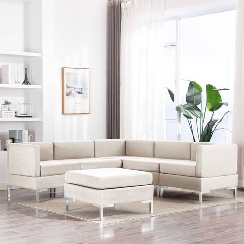 6-dijelni set sofa od tkanine krem slika 1