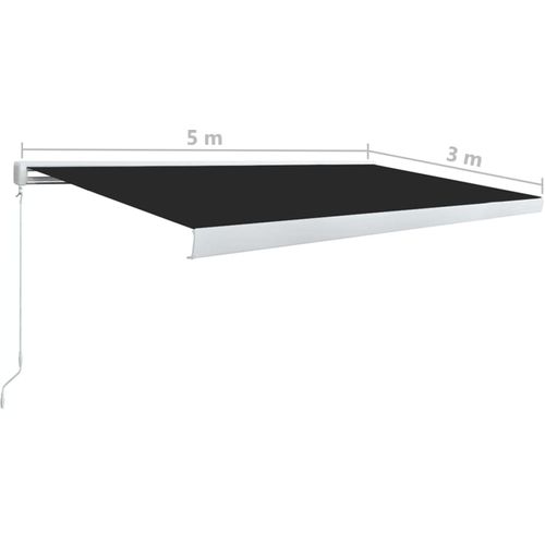 Kazetna tenda na ručno uvlačenje 500 x 300 cm antracit slika 11