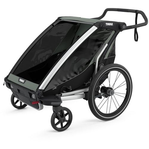 Thule Chariot Lite 2 zeleno (agava)/crna sportska dječja kolica i prikolica za bicikl za dvoje djece (4u1) slika 3