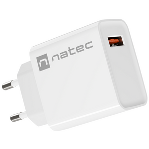 Natec NUC-2057 RIBERA USB Type-A Charger, QC3.0, 3A 18W, White