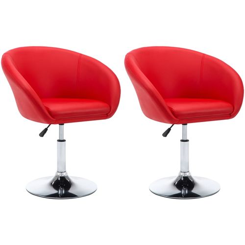 Okretne blagovaonske stolice od umjetne kože 2 kom crvene slika 46
