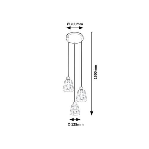 Rabalux Jarina,visilica E27 3x40W slika 2