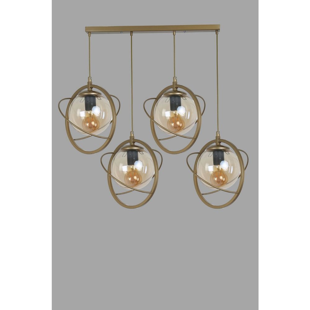 Nepal 4 Lü Sıralı Eskitme Bal Camlı Sarkıt Antique Luster slika 3