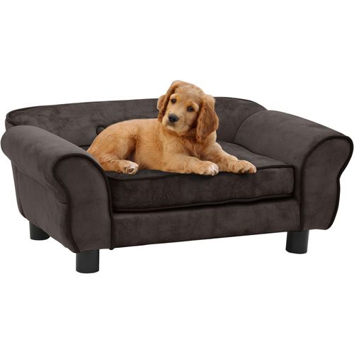 Sofa za pse smeđa 72 x 45 x 30 cm plišana slika 19