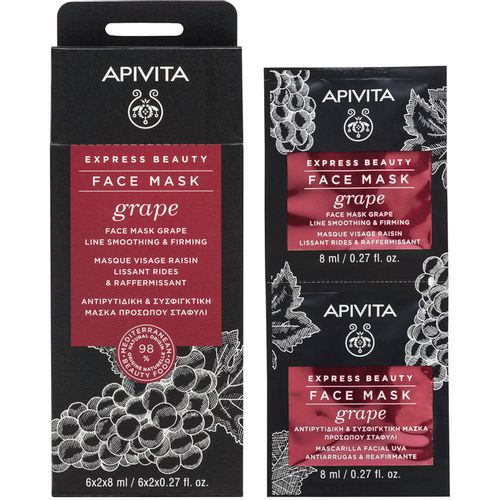 Apivita Express beauty maska za lice s grožđem za zaglađivanje i učvršćivanje linija, 2x8 ml slika 1