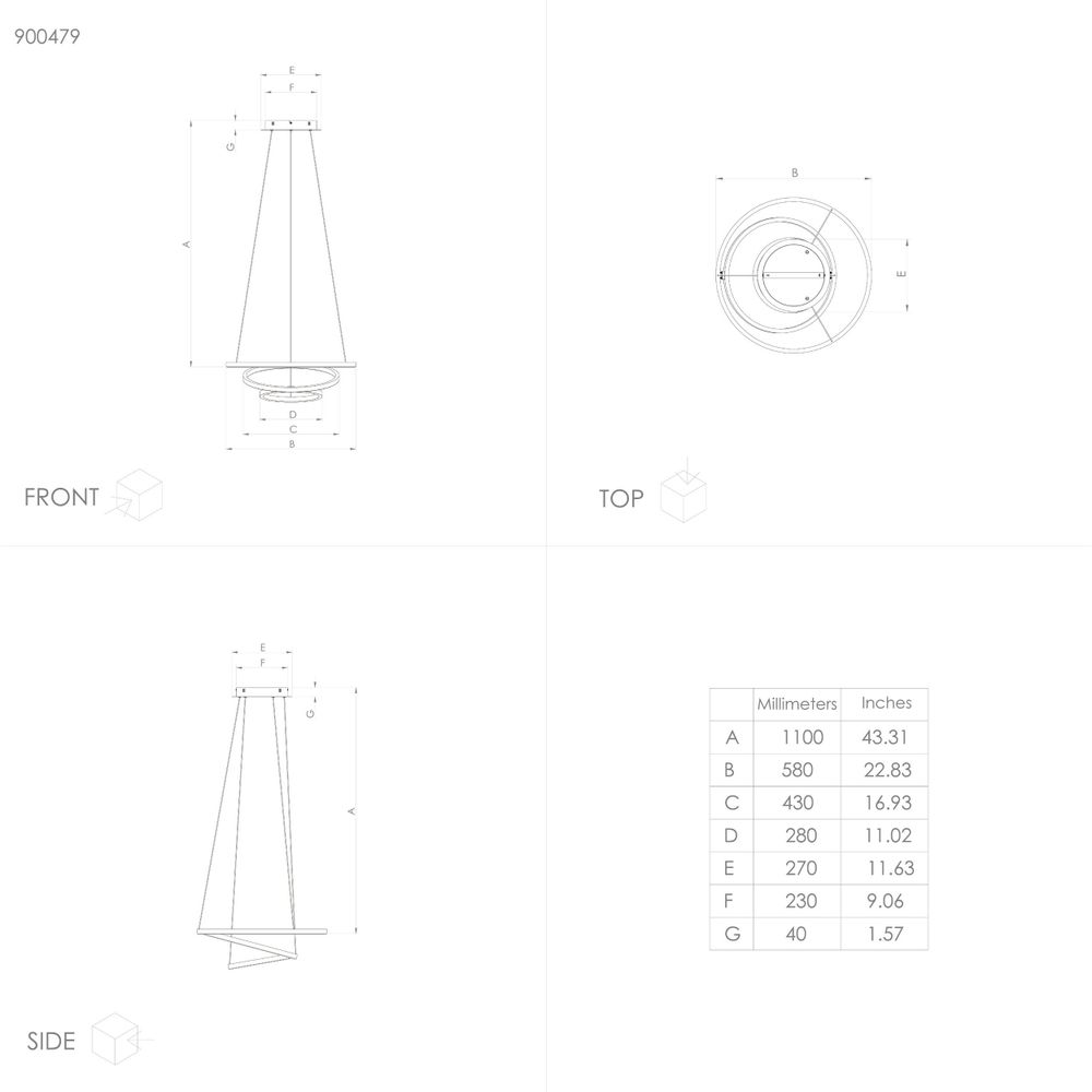 Eglo visilica/1, LED, 43,2W, dimabilna bijela, crna "Lobinero-Z" slika 5