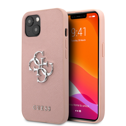 Maska Guess Saffiano Big za iPhone 13 6.1 roza (GUHCP13MSA4GSPI) slika 1