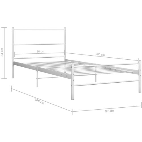 Okvir za krevet bijeli metalni 90 x 200 cm slika 24