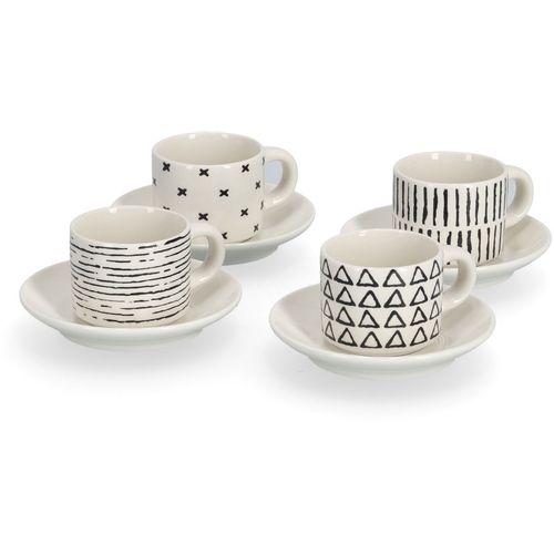 Zeller Set za espresso, 8 kom, keramika, crno/bijelo, 6 x 4,8 cm slika 6