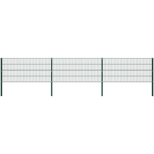 Panel za ogradu sa stupovima željezni 5,1 m zeleni slika 1