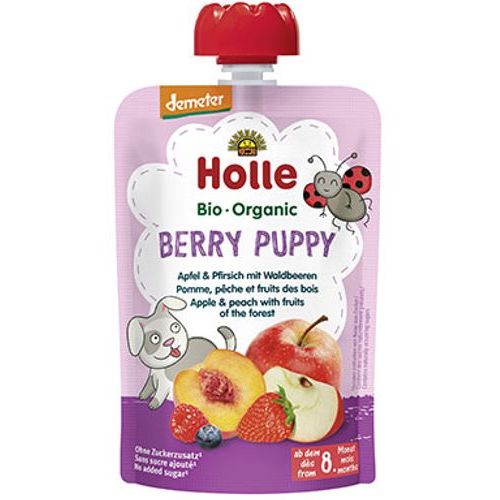 Holle Pire od jabuke, breske i šumskog voća "Berry Puppy"- Organski 100g  , pakiranje 12komada slika 1