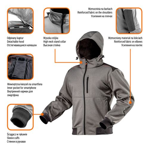 NEO TOOLS Jakna softshell troslojna XXXL slika 2