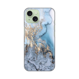 Torbica Silikonska Print za iPhone 15 6.1 Blue Gold Marble