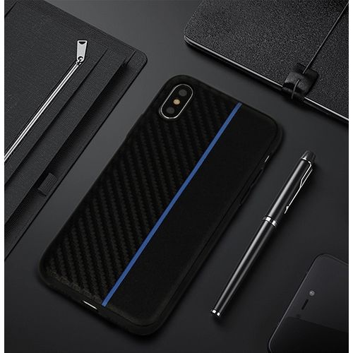 MOTO CARBON MASKICA ZA SAMSUNG GALAXY A6 2018 CRNA S PLAVOM TRAKOM slika 4