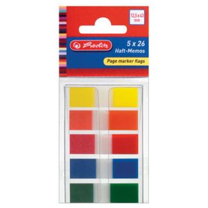 Blok zastavice samoljepljive 12,5x43 mm, 26 zastavica, 5 boja, folija, Herlitz