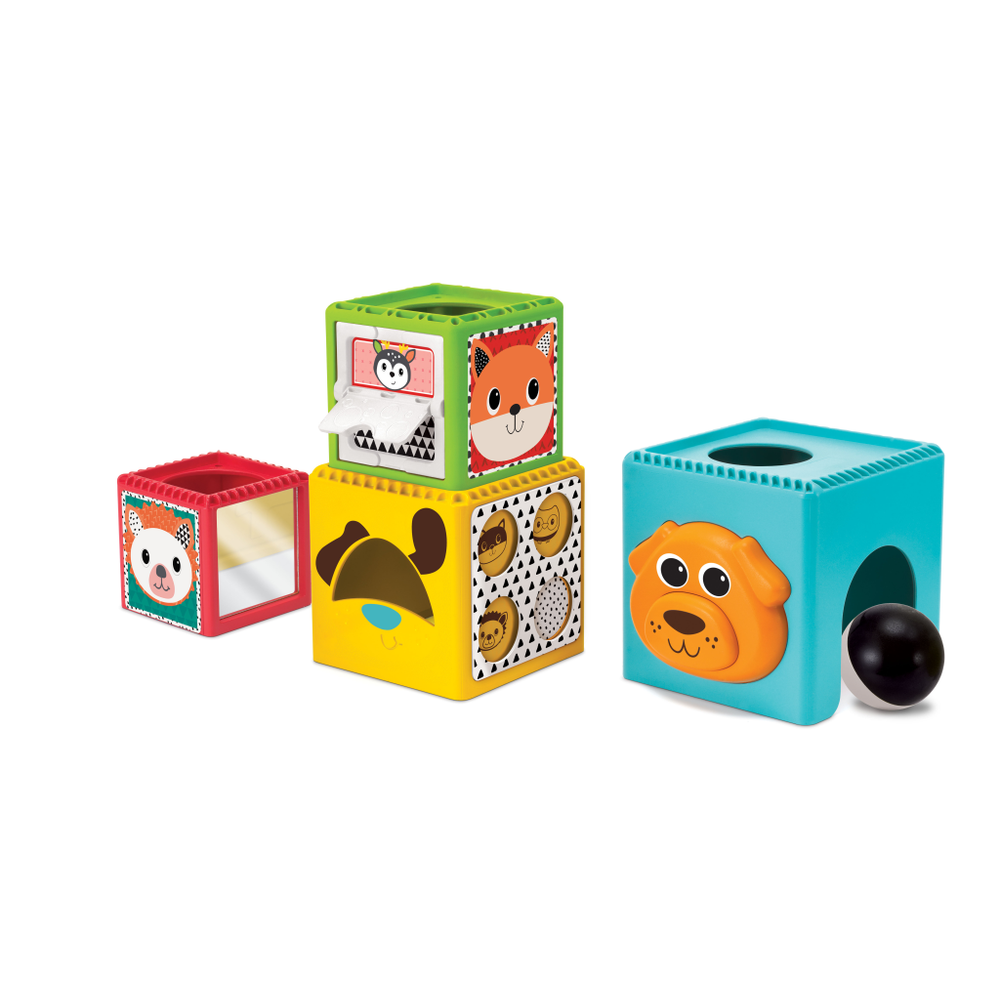 Infantino 003066 B-Kids Didaktička igračka Busy Baby Stackers - Kocke slika 1
