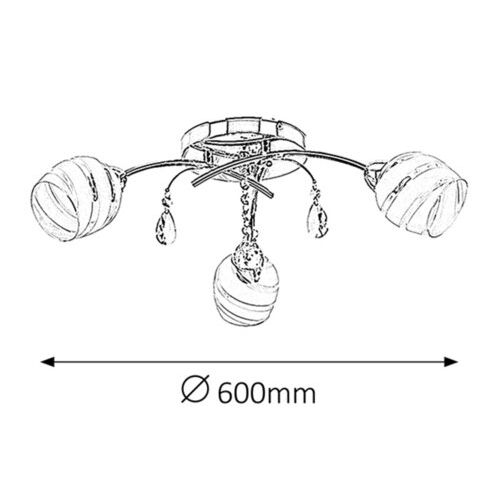 Rabalux Melissa plafonska lampa E14 3x max60W hrom Moderna rasveta slika 6