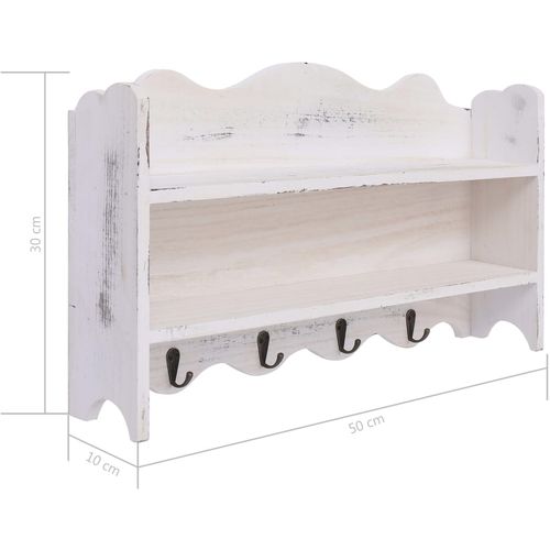 284235 Wall Mounted Coat Rack White 50x10x30 cm Wood slika 28