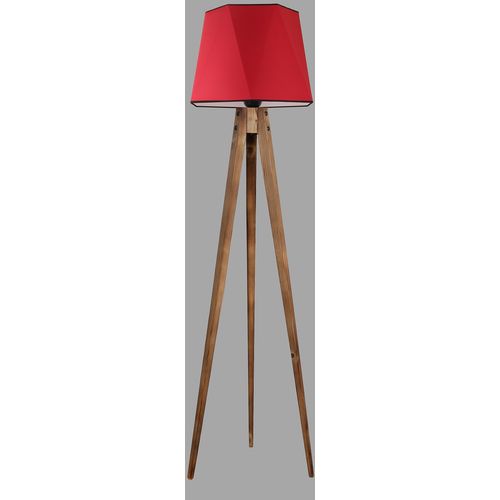 Tripod lambader yanık altıgen kırmızı abajurlu Red Floor Lamp slika 1