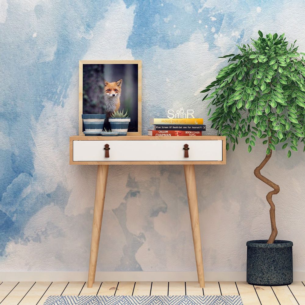 Sideboard Dokka u bojama hrasta i bijele slika 1