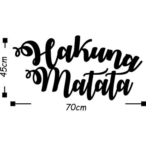 Hakuna Matata Black Decorative Metal Wall Accessory slika 3