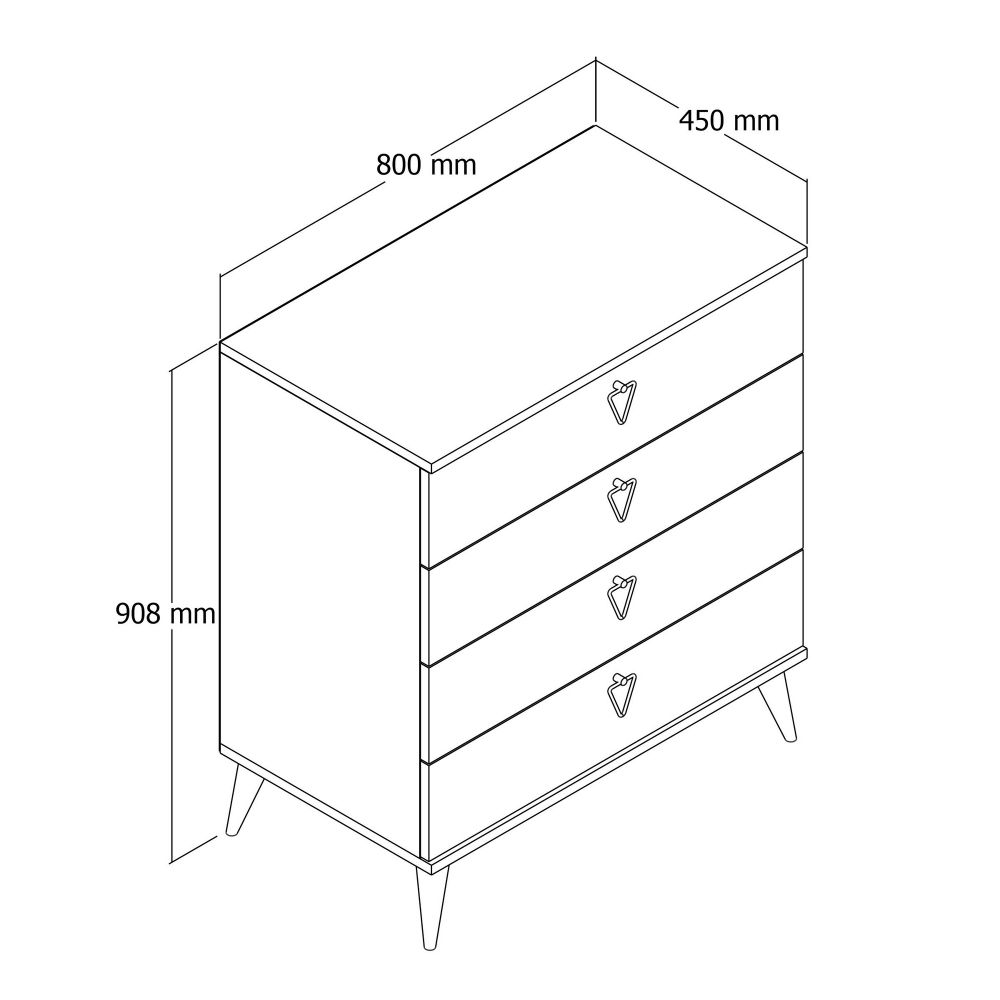 Versa-Ce 3616 Oak White Komoda slika 4