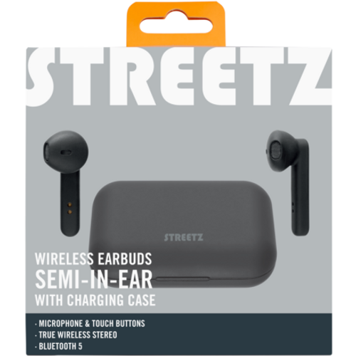 STREETZ T110 True Wireless Stereo slušalice s kućištem za punjenje, polu-in-ear, BT 5, mat crne slika 4
