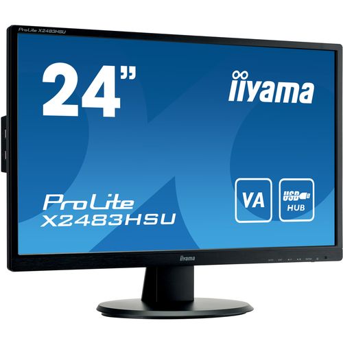 IIYAMA Monitor 24" VA-panel, 1920x1080, 250cd/m², 4ms, HDMI, DisplayPort, USB-HUB, Speakers (23,8"VIS) slika 2