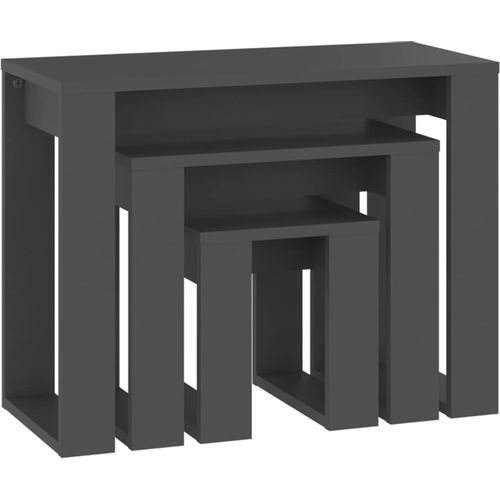 Uklapajući stolići 3 kom sivi od konstruiranog drva slika 14