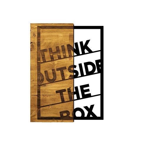 Dekorativni Zidni Ukras 'Think Outside The Box' od Oraha i Crnog Metala slika 2