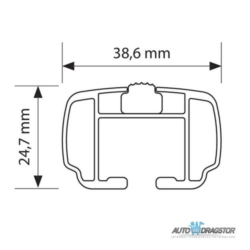 KROVNI NOSAČI "RAIL-TOP"ALU ŠIPKE SET 108CM RASTOJANJE IZMEDJU ŠINA NA KROVU 100.5CM,NOSIVOST 90KG slika 5