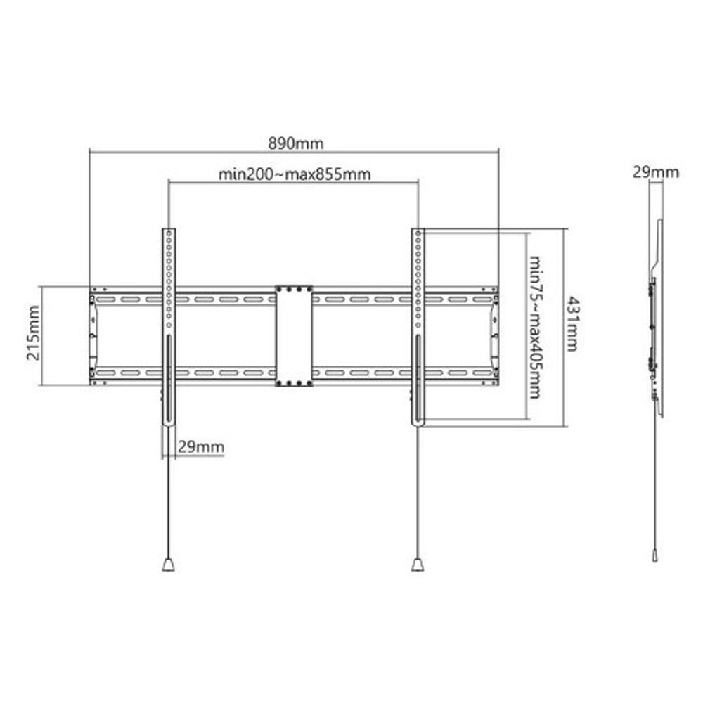 Manhattan TV nosač zidni 43"-100" do 70kg, crni 461948 slika 1