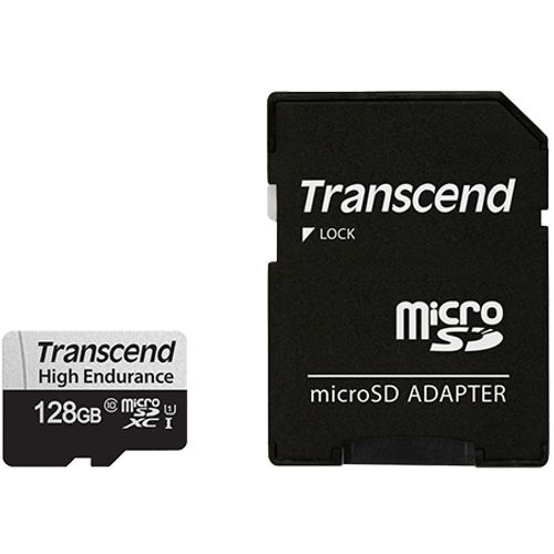 Transcend TS128GUSD350V 128GB microSD w/ adapter U1, High Endurance microSDXC 350V, Read/Write 95/45 MB/s slika 1