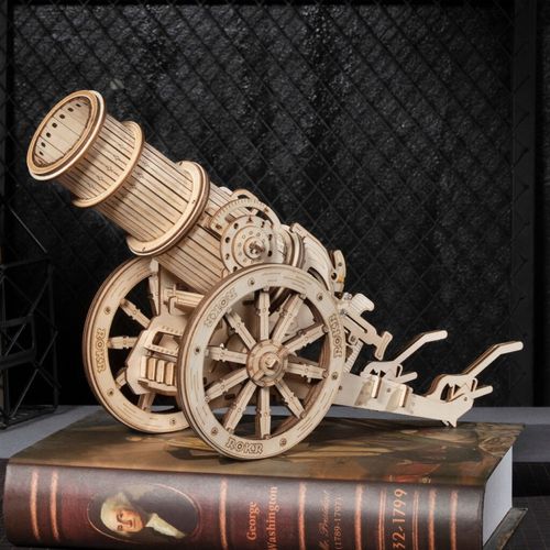 Robotime Medieval wheeled cannon maketa slika 2