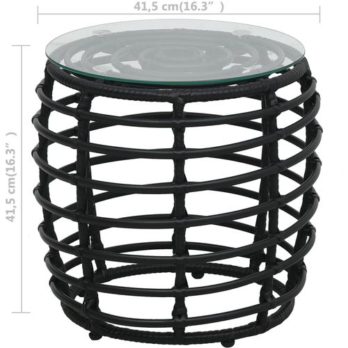 3-dijelni bistro set od poliratana crni slika 30