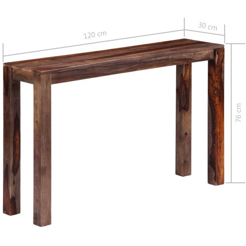 Konzolni stol od masivnog drva šišama sivi 120 x 30 x 76 cm slika 12