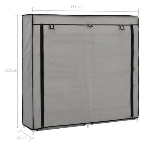 282434 Shoe Cabinet with Cover Grey 115x28x110 cm Fabric slika 25