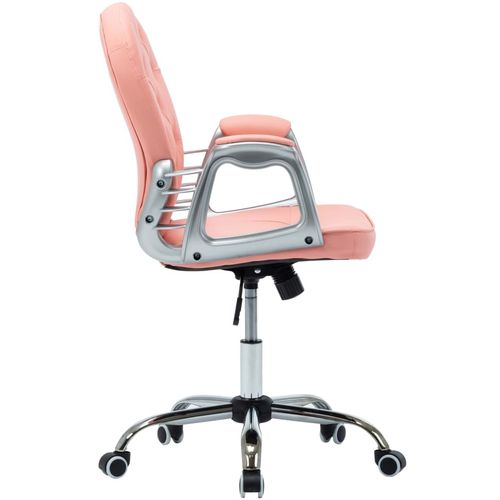Okretna uredska stolica od umjetne kože ružičasta slika 16