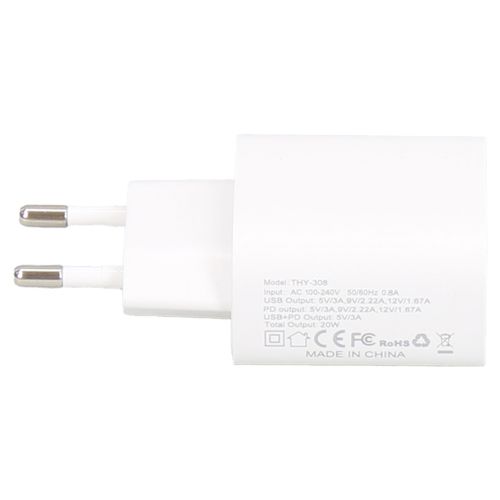 E-GREEN Superbrzi strujni punjač sa USB3.0 i USB 3.1 tipC ulazom 5V/3A 20W slika 3