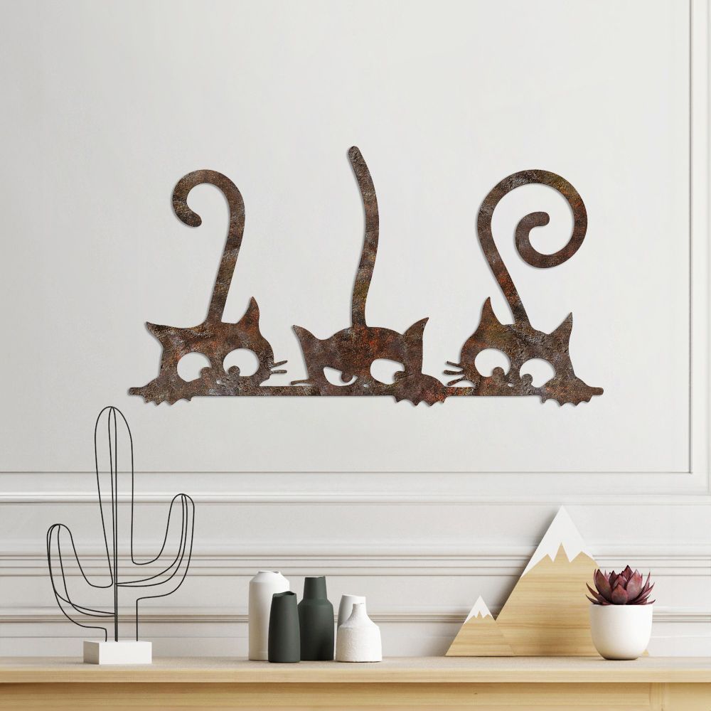 Decorative metal wall accessory Rusty Cats 1, colour: antiquation slika 2