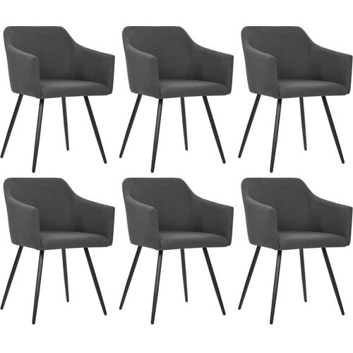Blagovaonske stolice od tkanine 6 kom tamnosive slika 17