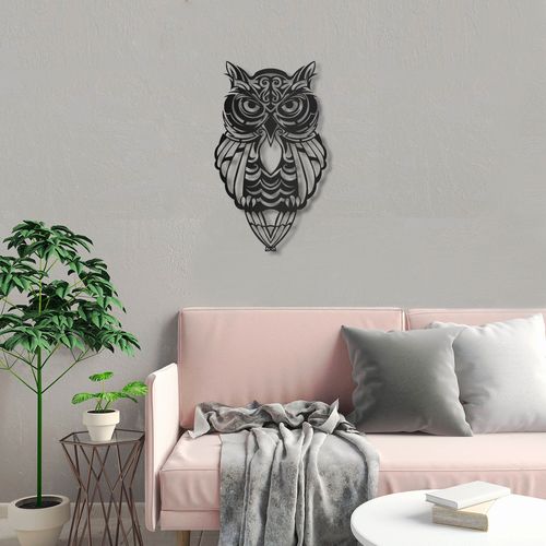 Owl Black Decorative Metal Wall Accessory slika 1