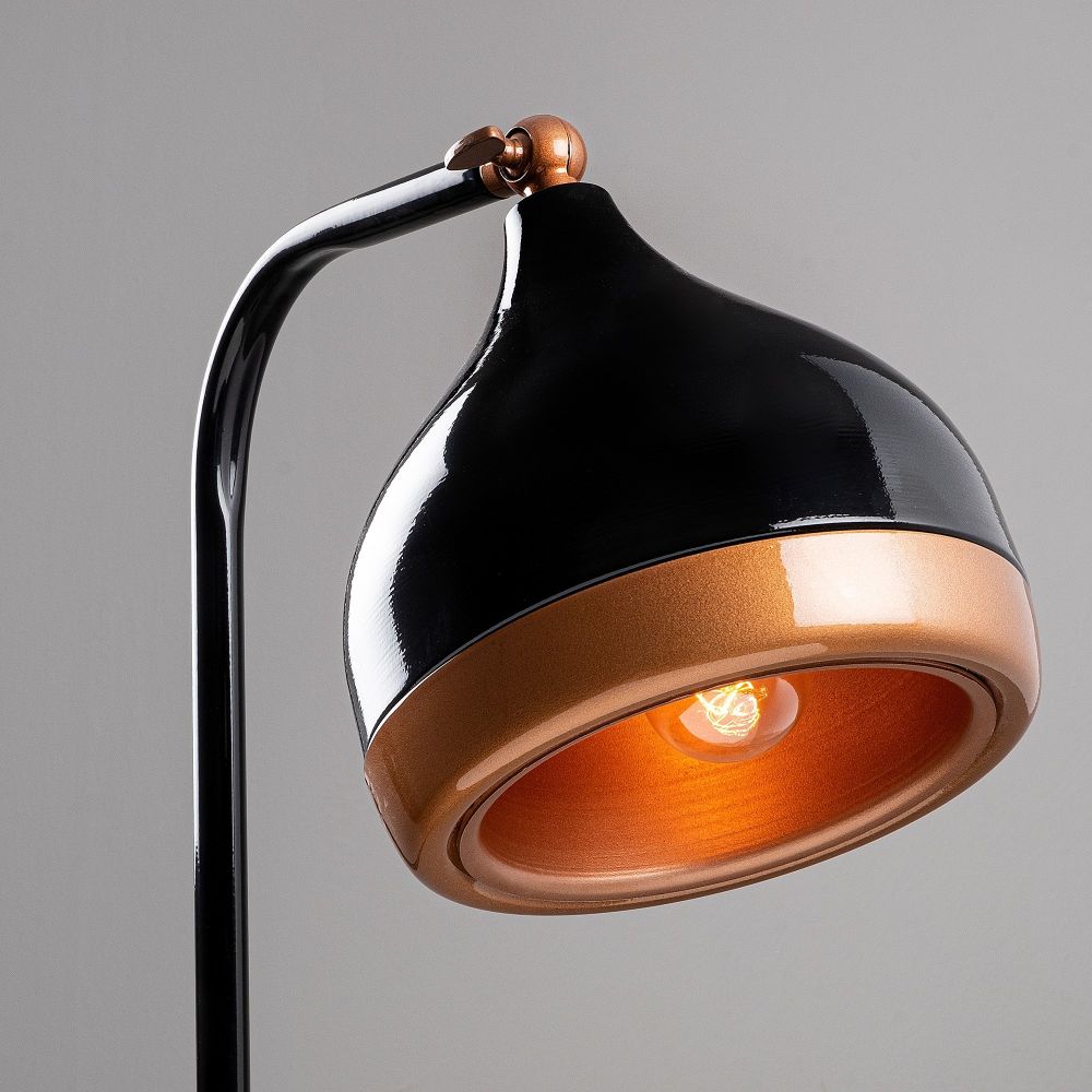 Yıldo - NT - 146-US Crna i Bakrena Podna Lampa slika 6