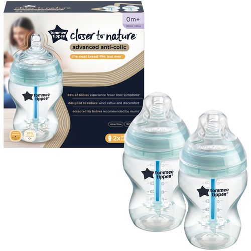 Tommee Tippee Anti colic bočice 260 ml, 2 komada u kompletu s priborom slika 1