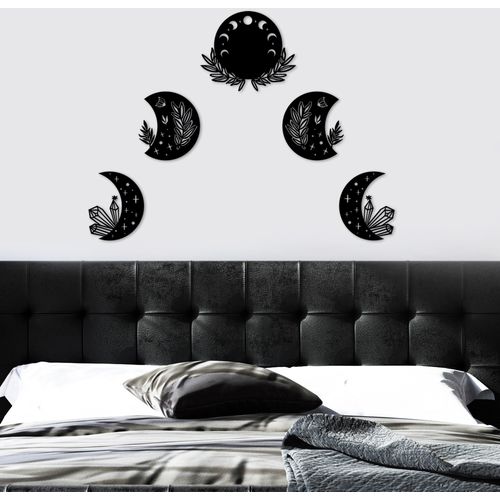 The Phases Of The Moon Black Decorative Metal Wall Accessory slika 1