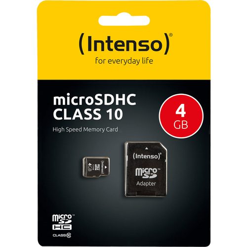 (Intenso) Micro SD Kartica 4GB Class 10 (SDHC &amp; SDXC) sa adapterom - SDHCmicro+ad-4GB/Class10 slika 1