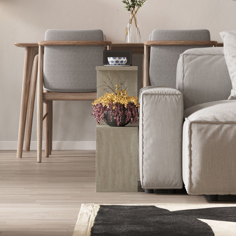 Sto za kafu "Homemania" boja kamena travertine slika 2