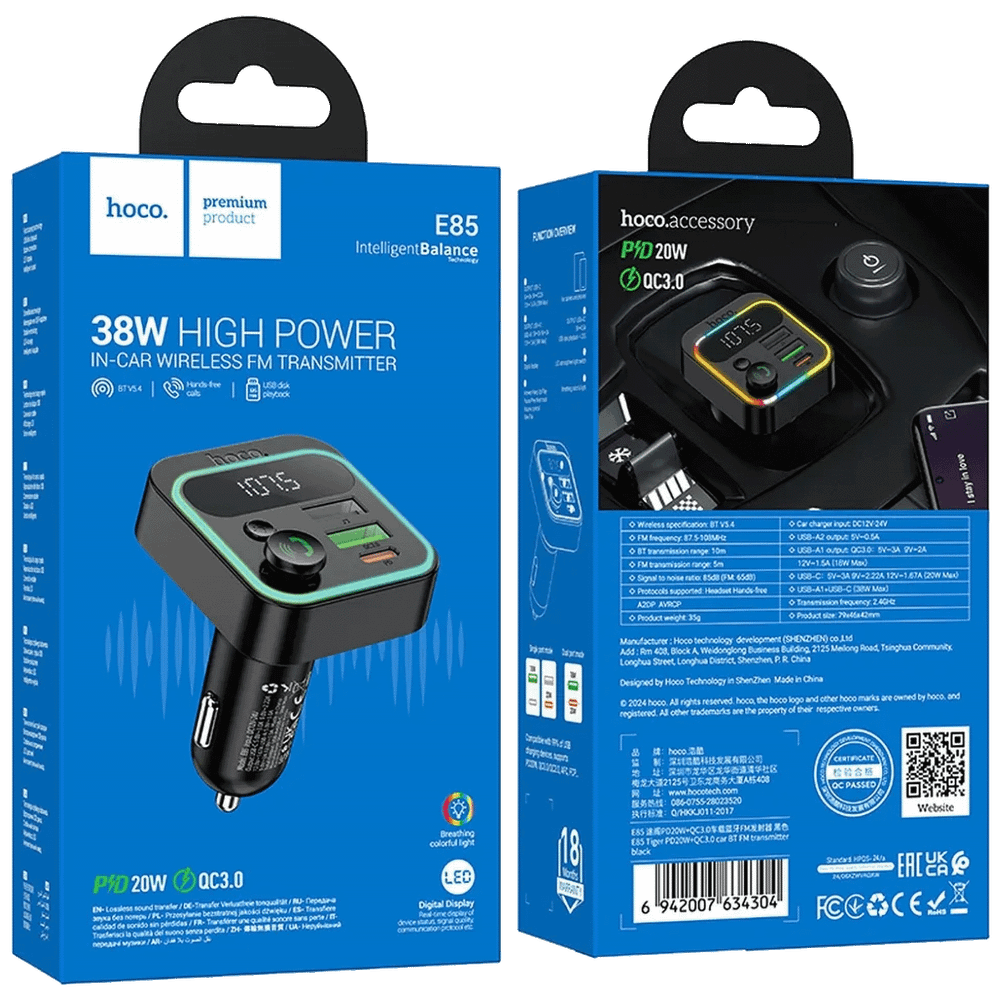 hoco. FM modulator Bluetooth E85 Tiger slika 6